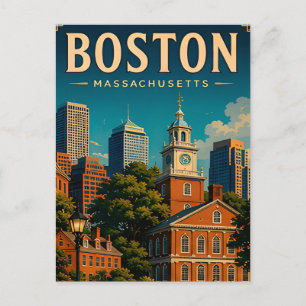 Historic Boston Travel Memories Postcard