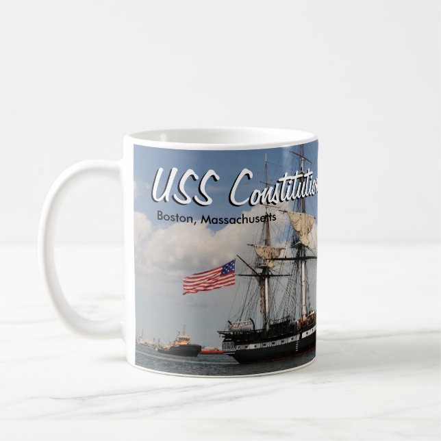 Historic Boston USS Constitution Coffee Mug Cup (Left)