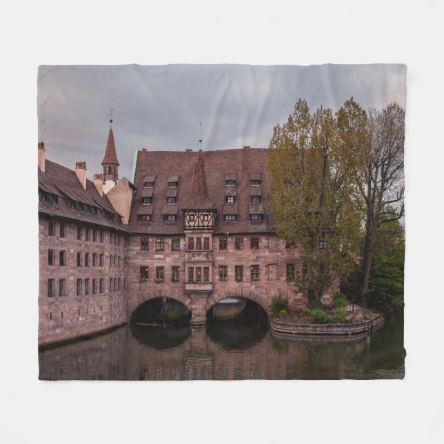 Historic building at sunset in Nuremberg, Germany Fleece Blanket (Front (Horizontal))
