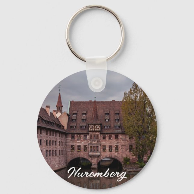 Historic building at sunset in Nuremberg, Germany Key Ring (Front)