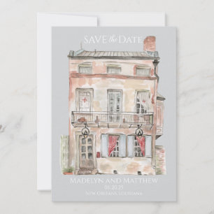 Historic Building New Orleans Watercolor Invitation