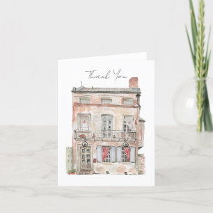 Historic Building New Orleans Watercolor Thank You Card