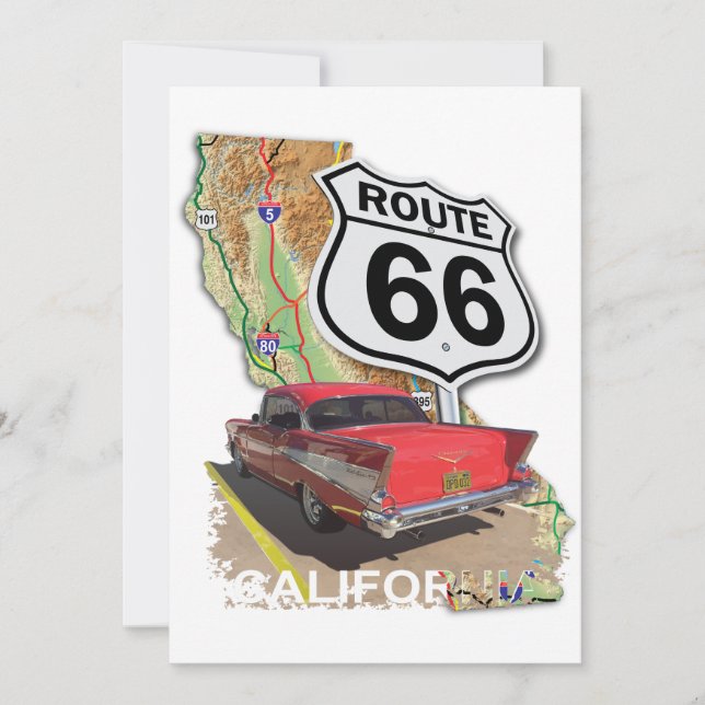 Historic California Route 66 Thank You Card (Front)