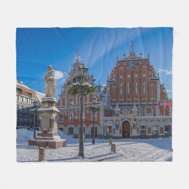 Historic city center in Riga, Latvia Fleece Blanket (Front (Horizontal))