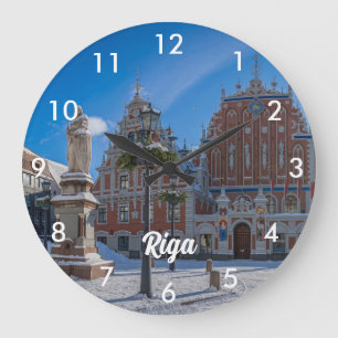 Historic city center in Riga, Latvia Large Clock
