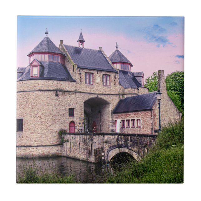 Historic city gate in Bruges Tile (Front)