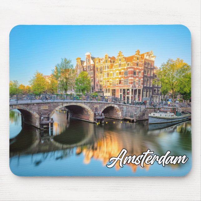 Historic City Of Amsterdam, Netherlands Mouse Mat (Front)
