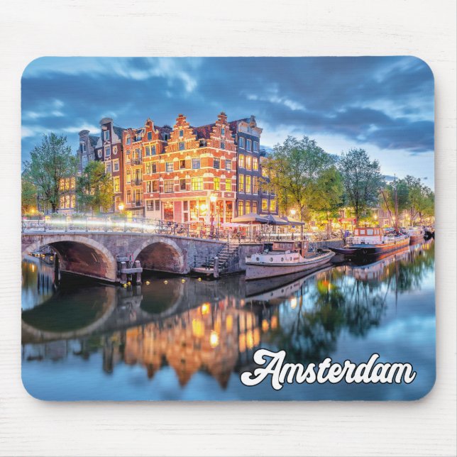 Historic City Of Amsterdam, Netherlands Mouse Mat (Front)