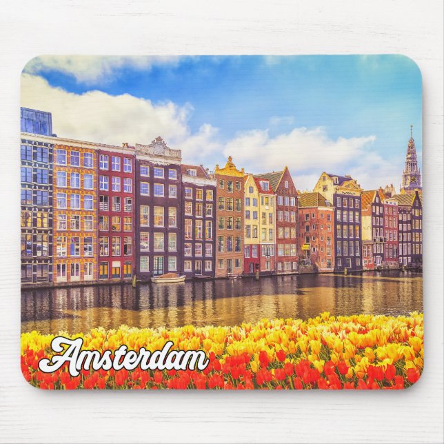 Historic City Of Amsterdam, Netherlands Mouse Mat (Front)