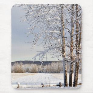 Historic Dairy Farm Field in Winter - Alaska Mouse Mat