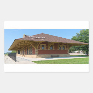 Historic Depot in Whitewater Rectangular Sticker