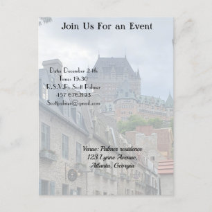 Historic district in Quebec City         Invitation Postcard