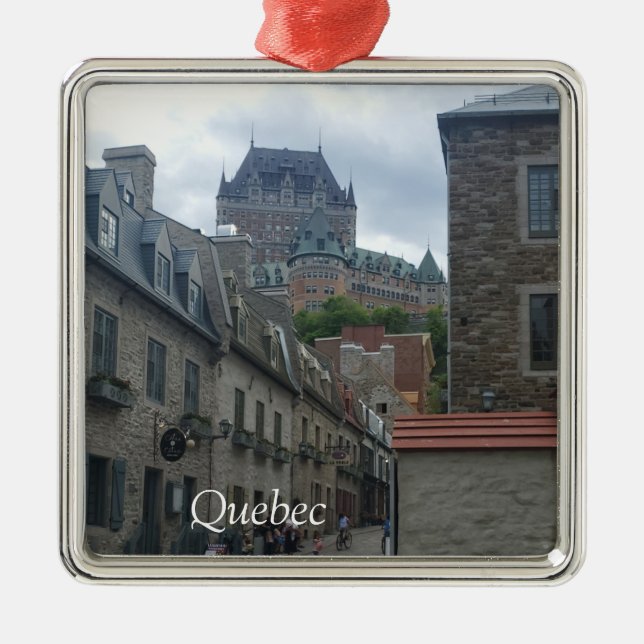 Historic district in Quebec City Metal Tree Decoration (Front)