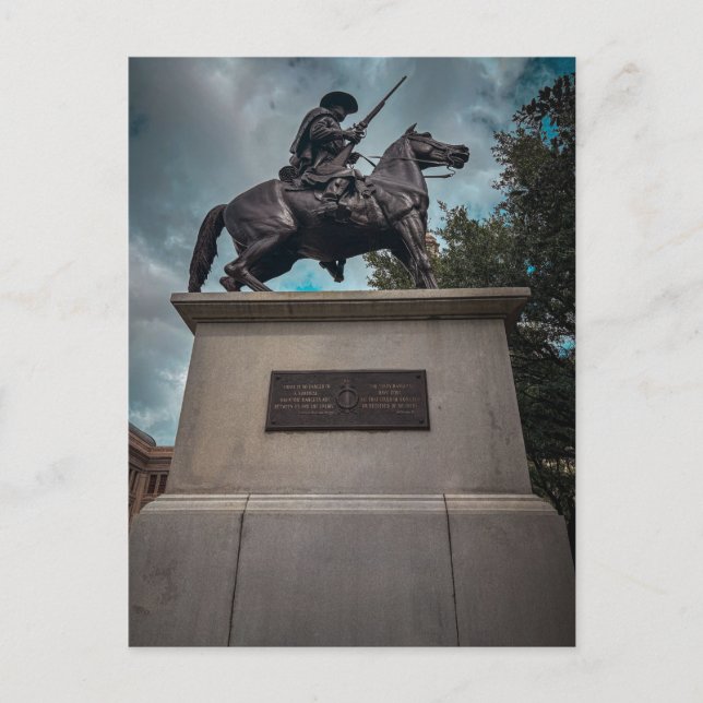 Historic Equestrian Soldier Statue Postcard (Front)