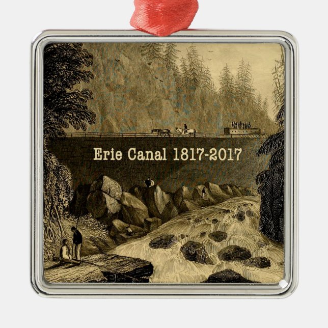 Historic Erie Canal Bicentennial Years Metal Tree Decoration (Front)