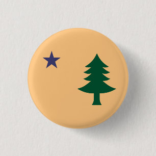 Historic Flag of Maine (1901–1909) 3 Cm Round Badge