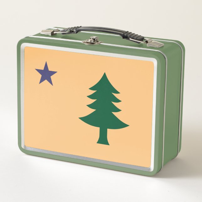 Historic Flag of Maine (1901–1909) Metal Lunch Box (Front)
