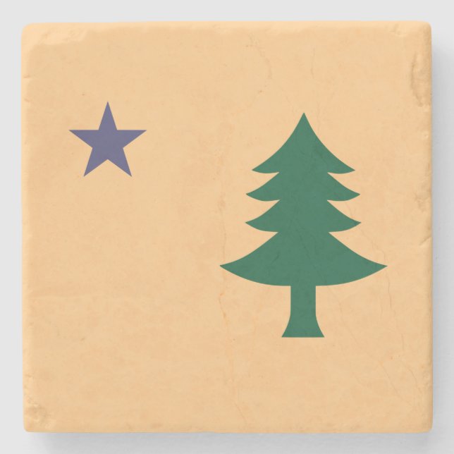 Historic Flag of Maine (1901–1909) Stone Coaster (Front)