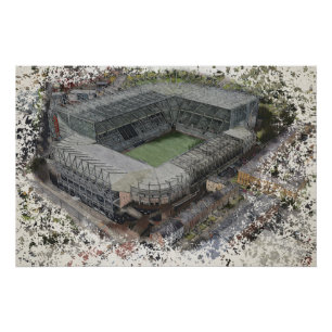 Historic Football Stadium in Newcastle upon Tyne Poster
