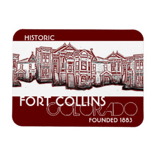 Historic Fort Collins Colorado red old town magnet