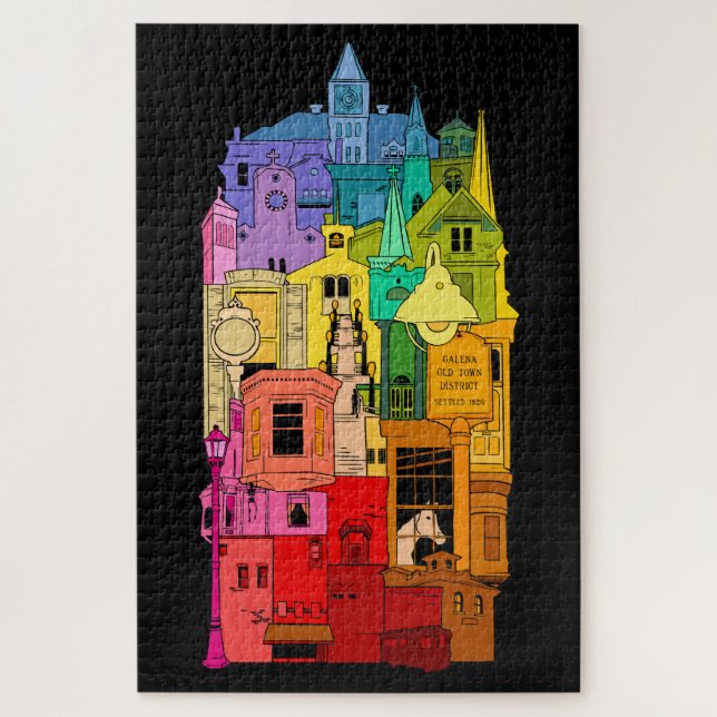 Historic Galena Illinois Rainbow Jigsaw Puzzle (Vertical)