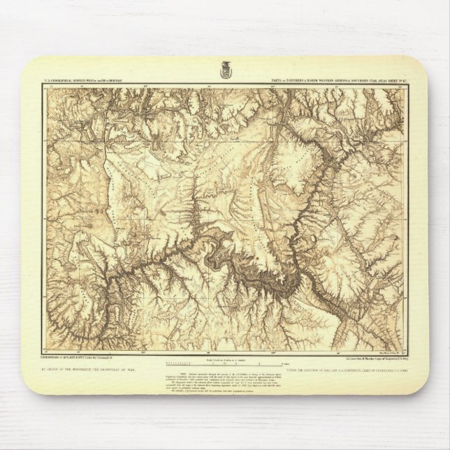 Historic Grand Canyon Map Mouse Mat (Front)