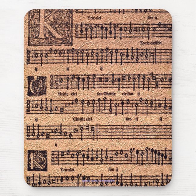 Historic Gregorian Chant Sheet Music Mousemat (Front)