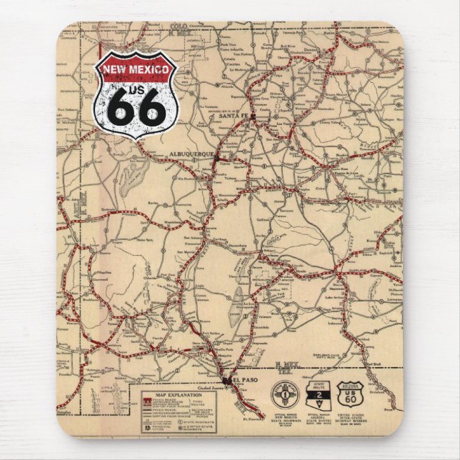 Historic Highway Road Sign Mouse Mat (Front)