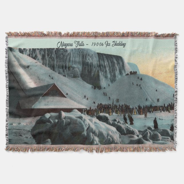 Historic Ice at Niagara Falls Throw Blanket (Front)