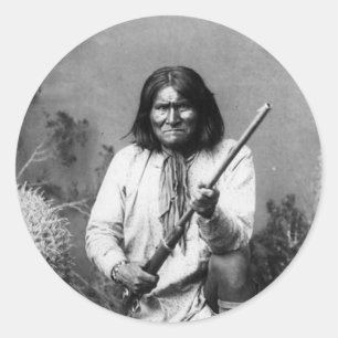 Historic Iconic Native American Indian Geronimo Classic Round Sticker