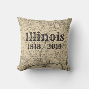 Historic Illinois Bicentennial Cushion