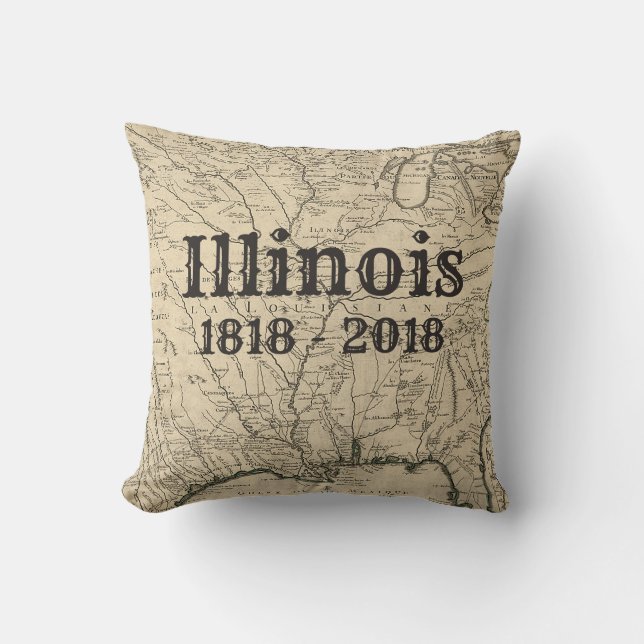 Historic Illinois Bicentennial Cushion (Front)