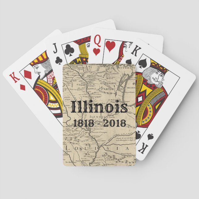 Historic Illinois Bicentennial Playing Cards (Back)