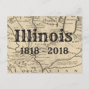 Historic Illinois Bicentennial Postcard