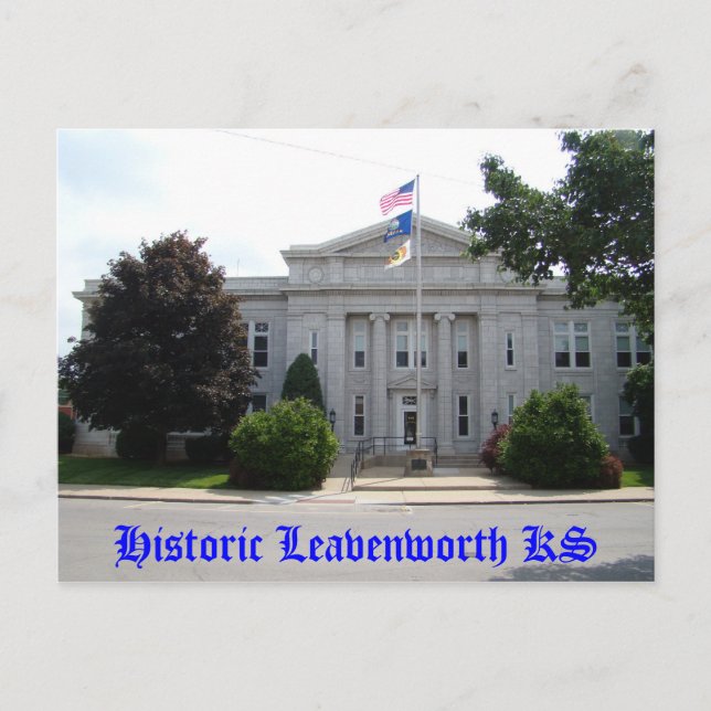 Historic Leavenworth KS - City Hall Postcard (Front)
