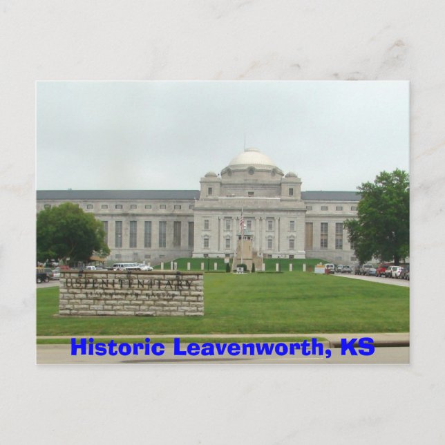 Historic Leavenworth, KS- Prison Postcard (Front)