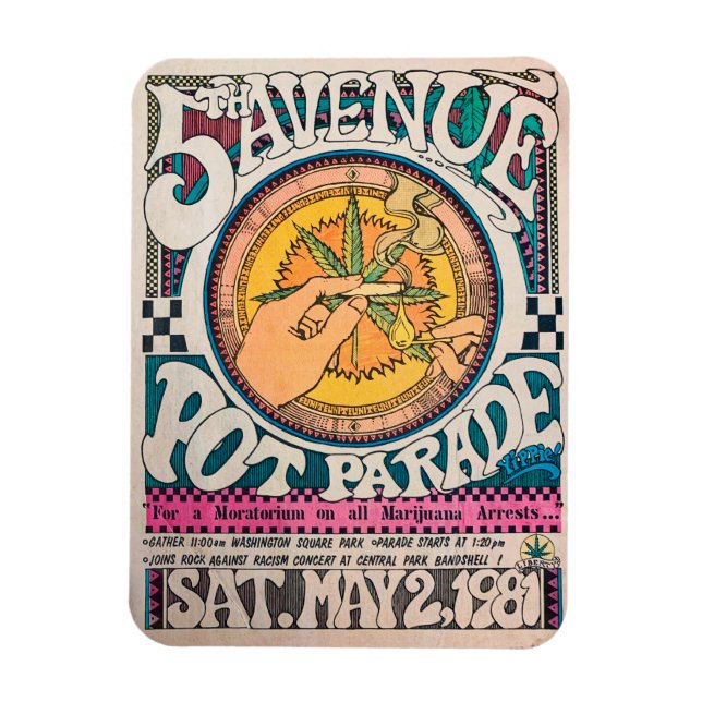 Historic Legalize It Pot Parade Weed Poster Magnet (Vertical)