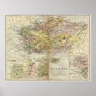 Historic Map of Ancient Asia Minor Anatolia Poster