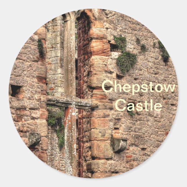 Historic Mediaeval Chepstow Castle Window Classic Round Sticker (Front)