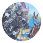 historic mediaeval knights jousting on horses