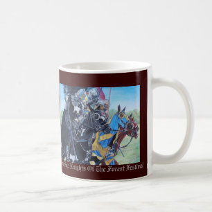 historic mediaeval knights jousting on horses coffee mug