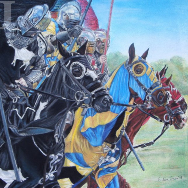 historic mediaeval knights jousting on horses jigsaw puzzle (Creator Uploaded)