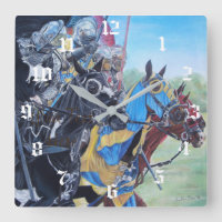 historic mediaeval knights jousting on horses