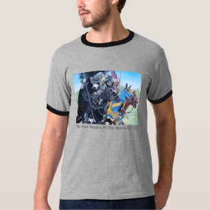 historic mediaeval knights jousting on horses T-Shirt