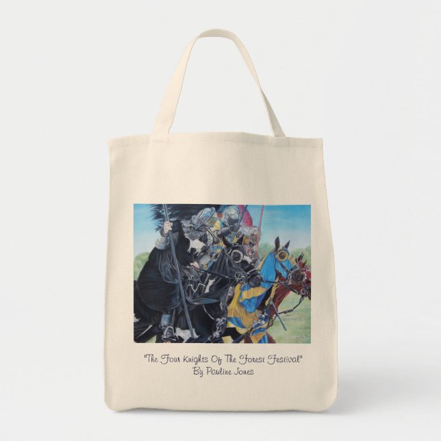 historic mediaeval knights jousting on horses tote bag (Front)