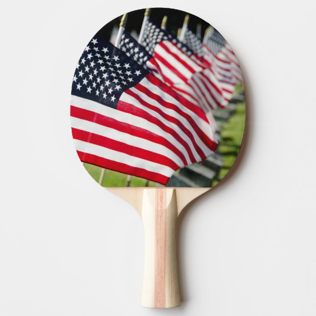 Historic military cemetery with US flags Ping Pong Paddle (Front)