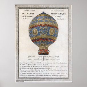Historic Montgolfier Brothers' 1783 balloon flight Poster