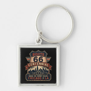 Historic Mother Road Chicago Centennial Key Ring