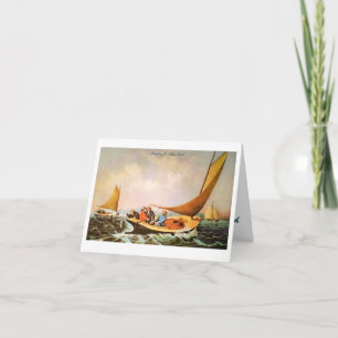 Historic Ocean Sail Fishing Thank You Card