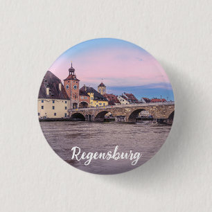 Historic old town in Regensburg, Germany 3 Cm Round Badge